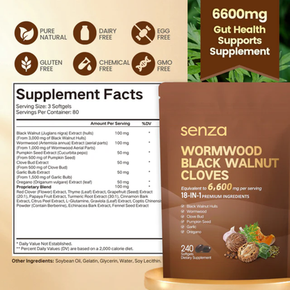 Senza Wormwood Black Walnut Cloves Softgels